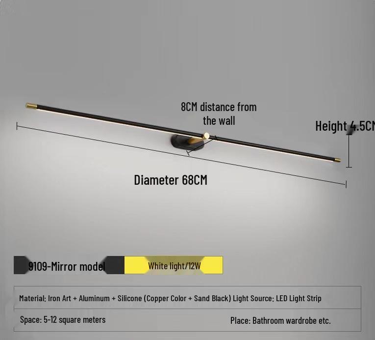 Скандинавский светодиодный светильник для туалетного зеркала для ванной и макияжа