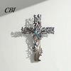 Gradient Color Metal Art Cross Wall Art, Tree of Life Hanging Crosses Of Decor Decor, for Garden Living Room Bedroom