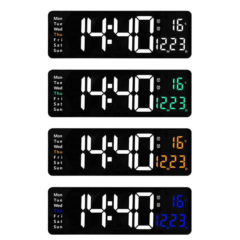Светодиодные цифровые настенные часы с электронным пультом дистанционного управления, температурой и датой, настенные
