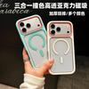 Применимо к чехлу для мобильного телефона iPhone18PROMAX, высокая магнитная сила, контрастный цвет, три в одном, Apple 17/15, акриловый, защита от ударов