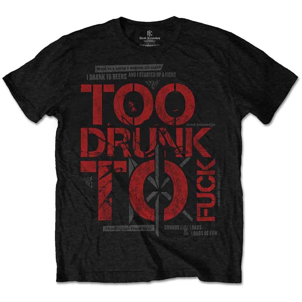 Rockoff Trade Men's Dead Kennedys Too Drunk T-Shirt, Grey (Charcoal), X-Large