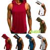 Summer Men Fashion Casual Letter Printed Slim Sleeveless Hooded T Shirt Tank Top Vest Blouse Comfortable High Quality Unique Personalized Clothes