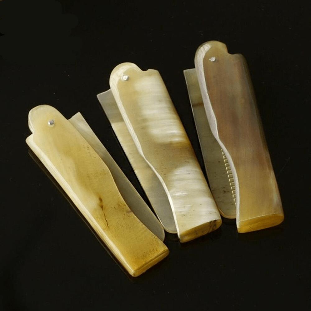 Складная роговая расческа, карманная расческа, инструмент для массажа и укладки для дизайна волос, портативный инструмент для ухода за волосами, роговая расческа.