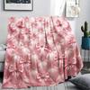 1Pc Pink Bow Print Flannel Blanket, High quality Comfortable for All Seasons, Home Decor, Warmth and Comfort, Perfect for Christmas Gifts W29