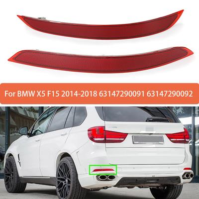 Светоотражающие полосы на задний бампер для BMW X5 F15 2014-2018 Автомобильный отражатель заднего бампера Красный светофильтр Предупреждающая полоса 63147290091 63147290092