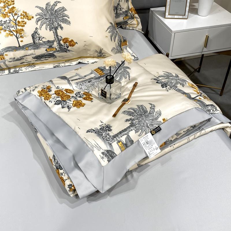 Летнее постельное белье из стираного ледяного шелка, полиэстеровое домашнее атласное летнее одеяло с кондиционером, одеяло, текстильное постельное белье