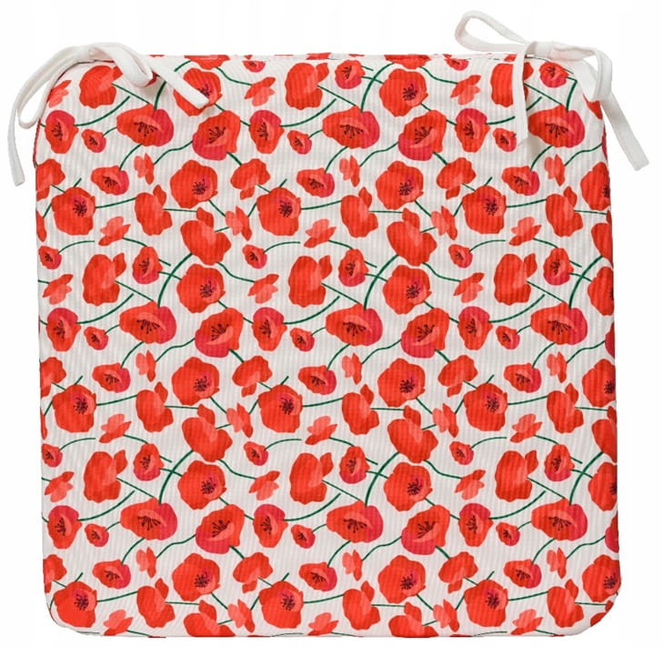 Garden Chair Cushion , & with Poppy Print