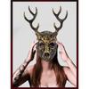 RP Sheep Bone Antler Mask Detachable Outlander Character Props Halloween COS Accessories Painted Gold Sheep Bone Mask
