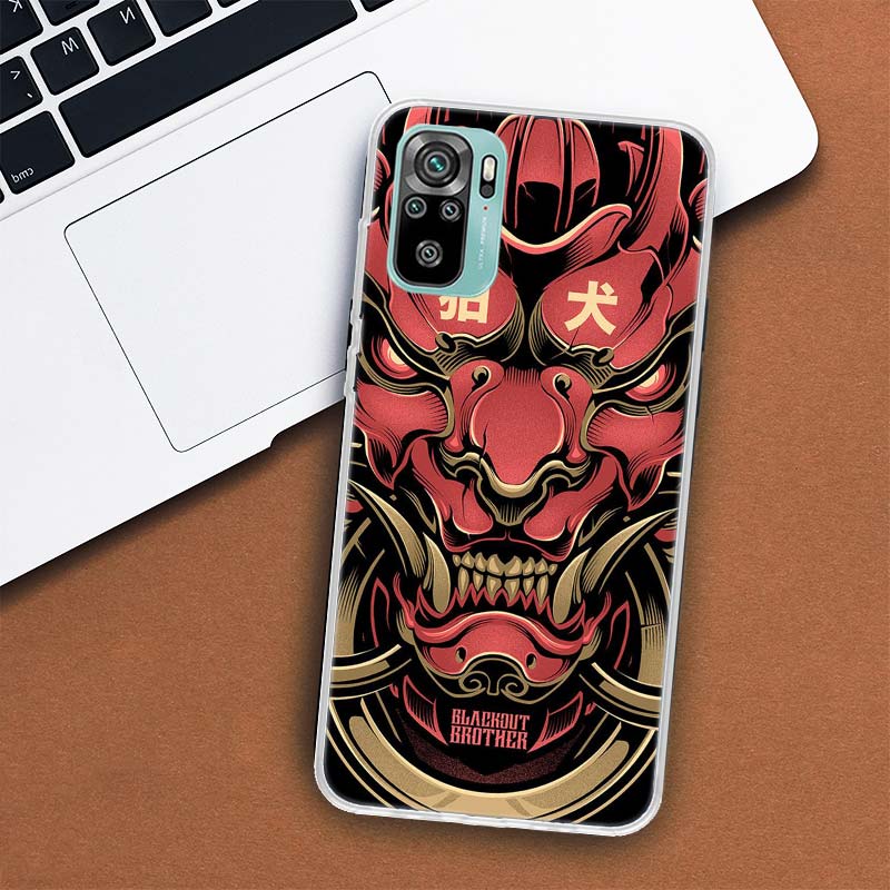 Японский чехол для телефона Oni Hannya Demon Mask для Xiaomi Redmi Note 10 9 8 11 Pro 10S 11T 11S 9S 8T 7 6 5 9A 9C 9T 8A 7A
