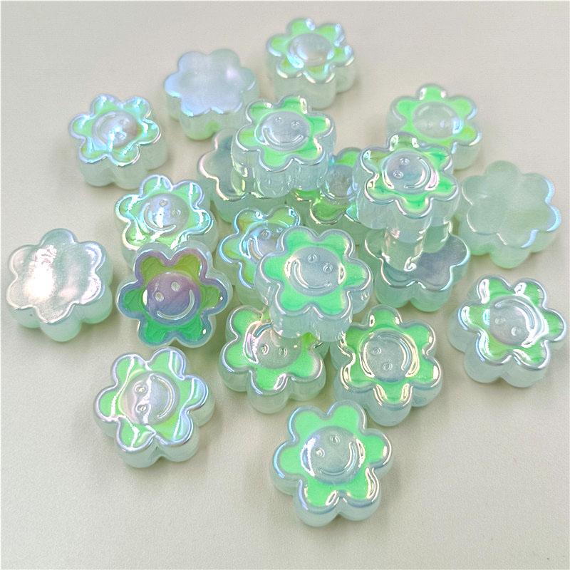 Товары для вечеринок Акриловые модные стекающие масляные бусины в виде цветов своими руками ослепительный градиентный свет ручная работа 5 шт. смайлик бисерный материал ювелирные аксессуары