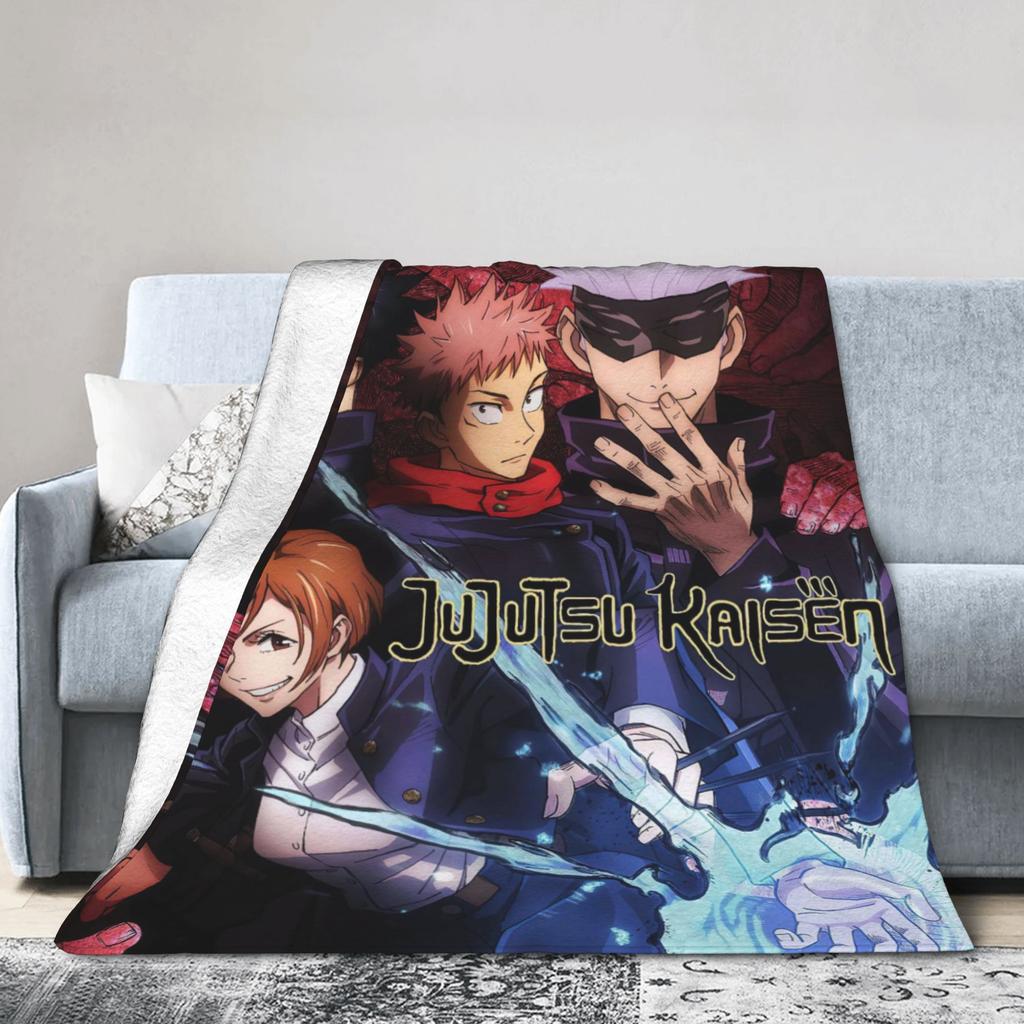 Jujutsu Kaisen Plush Blanket Kids Flannel Bedding Throws For Couch Chair Soft Warm Customized Quality Bedspread Birthday Gift