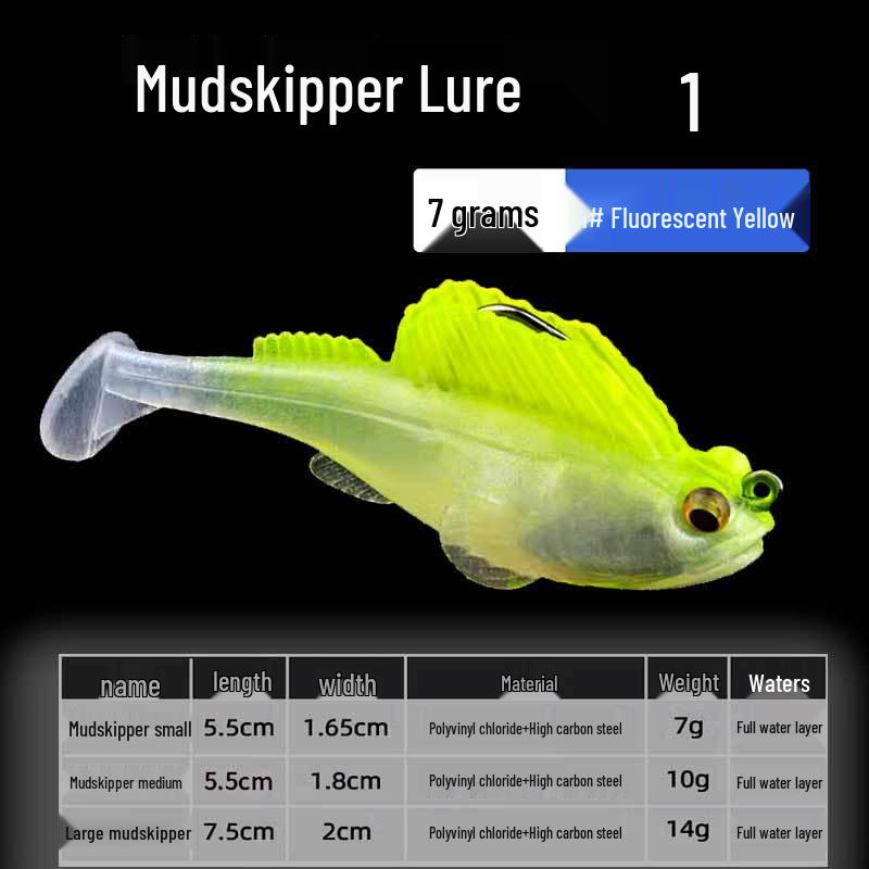 Мягкая приманка Mudskipper T-Tail с защитой от зацепов для ловли окуня, сома, черной рыбы и мандаринки