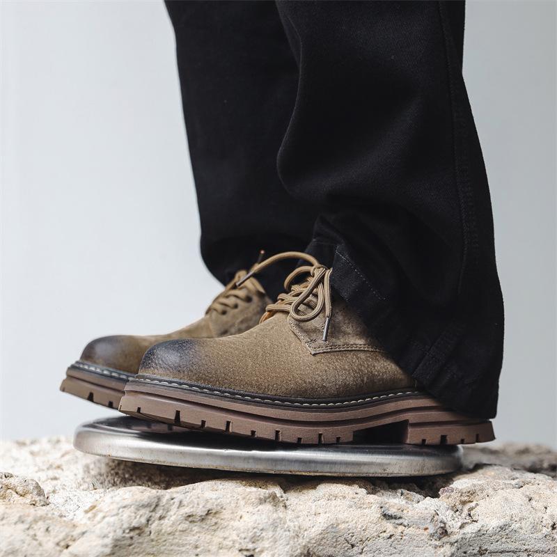 Мужские ботинки Мартин, рабочие ботинки, тренд «большая голова», низкие, универсальные ботинки Мартин, повседневные, с круглым носком, британские короткие ботинки 4515-J