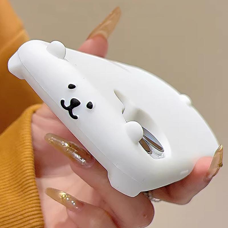 Милый 3D Белый Мягкий Силиконовый Чехол-Брелок для Телефона For For Iphone 11 12 13 14 1 16 17 Pro Max Кавайная Мультяшная Задняя Крышка