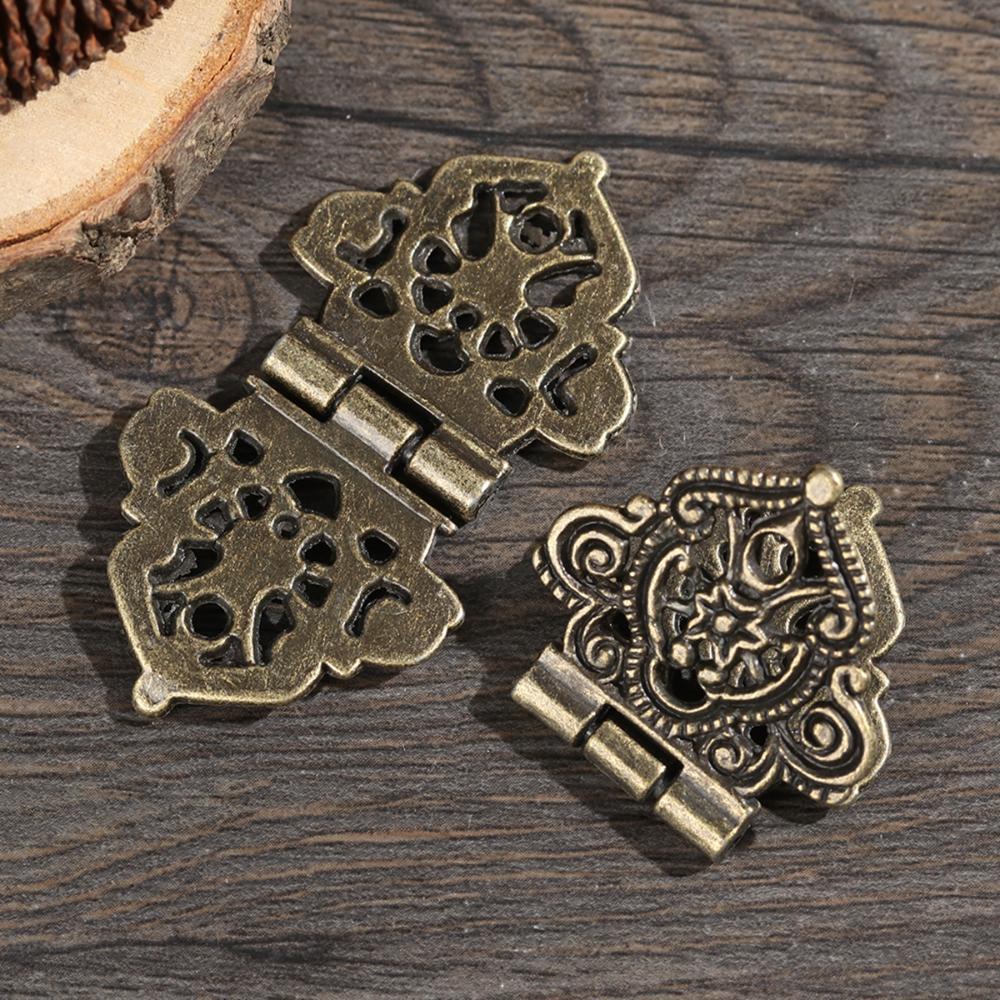 Decorative Lace Mini Chinese Style Zinc Zinc Alloy Antique Butt Hinges Furniture Hardware Hollow Flower