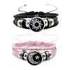 Sun Moon Couple Bracelet Luminous Knitted Hand Chain Punk Leather Bracelet  Gift