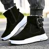 Men's High Top Winter Boots 2024 - New Velvet-Lined Cotton Snow Boots with Thick Soles and Belt Buckle Design