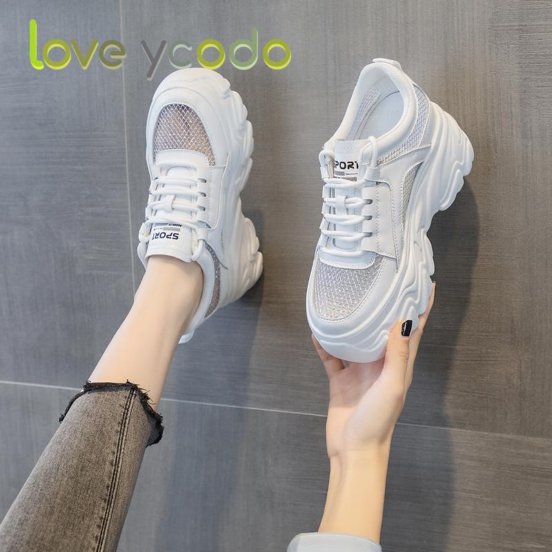 love ycodo Brand Women's Spring and Autumn Summer Thick Sole Fashion Breathable Casual Sports Shoes