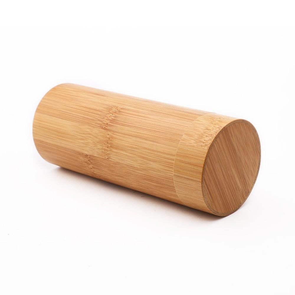 Smooth Bamboo Glasses Case Column Shape Eyewear Case Retro Wooden Sunglasses Box  Home Storage