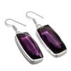 Серьги ручной работы из стерлингового серебра 925 пробы с натуральным аметистом 2,01 дюйма C0a42