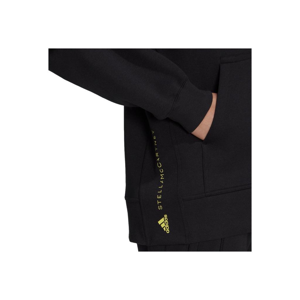 Adidas Совместная худи Fz X Stella Mccartney, однотонная куртка с капюшоном на молнии и принтом логотипа, женская куртка черного цвета HI6061