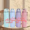 1PC Los Angeles 1986 Retro Text Print 750ml Color Plastic Sports Water Bottle Leakproof Flip Straw Lid Suitable for Sports Office Home Use