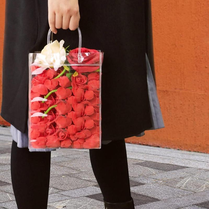 12 шт. прозрачных подарочных пакетов с ручкой, пластиковый прозрачный подарочный пакет, прозрачный пакет для подарков, прозрачный пакет для вечеринки, бутика, свадьбы, дня рождения, вечеринки, детского душа