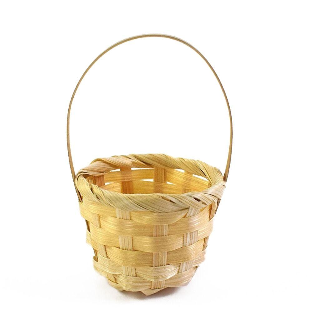 With Handle Flower Arrangement Basket Party Supplies Handheld Baskets Weaving Basket Flower Shop
