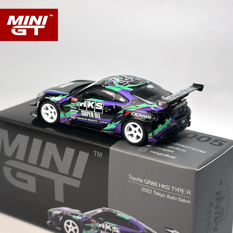 YVAZ6 MINIGT 1:64 Toyota GR86 HKS TYPE R 2022 Токийский Автосалон MGT Литой Модель Автомобиля 1005
