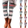 Women's Pants Christmas Printed Stretchy Soft Bottoms Casual Home Sleeping Pants