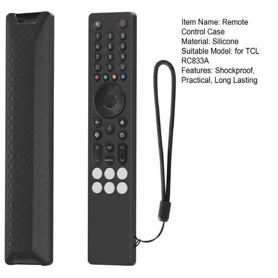 Силиконовый чехол для пульта дистанционного управления Защитный чехол Ударопрочный Водонепроницаемый Корпус пульта дистанционного управления со шнурком для TCL RC833A
