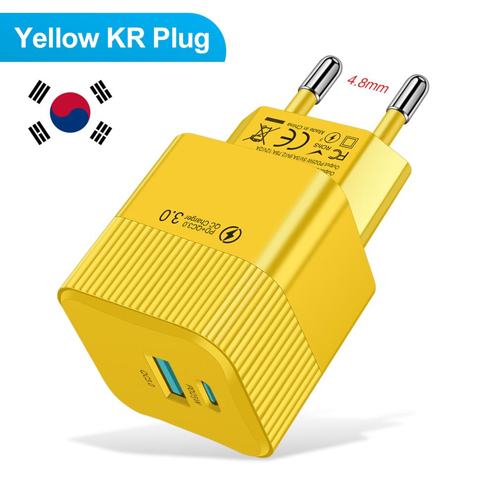 USB C PD 25 Вт быстрое зарядное устройство для iPhone 16 Pro Max Xiaomi 15 Oneplus KR EU US Mini 2 порта дорожный адаптер для быстрой зарядки телефона