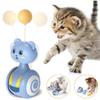 Cat Interactive Feather Toys Pet Bumbler Funny Toy Interactive Cats Toys Cat Rolling Teaser Feather Wand Toys Rotating Ball Feather Teaser Cat Toy