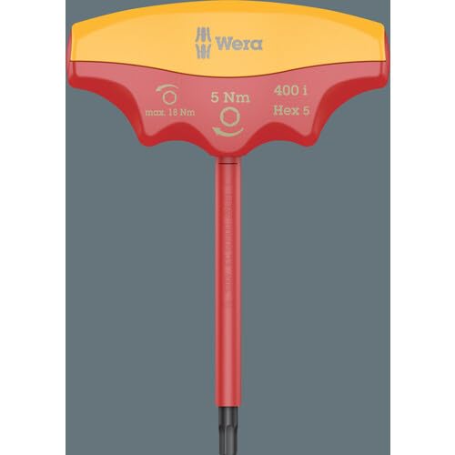 WERA 05004981001 | 400 i Изолированная шестигранная однофункциональная динамометрическая отвертка с Т-образной ручкой для электромонтажных работ [Официальный японский импорт]