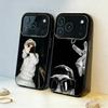 Чехол для телефона C-Cris MJ Singer для iPhone17,16,15,14,13,12,11,Pro,MAX Серый Матовый Силиконовый Черный Чехол