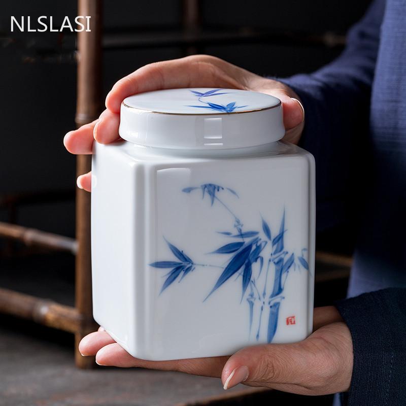 Креатив квадратной формы керамический контейнер для чая Портативная герметичная банка Чайные коробки Органайзер для специй Конфеты Кофе Резервуар для хранения сухофруктов
