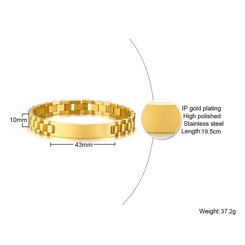 Customize Stainless Steel Watch Band ID Tag Bracelet, Free Engraving Personalized Jewelry,Women Men Anniversary Couple