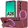 Coque pour Samsung Galaxy A26 5G, Protection Silicone avec Support Cercle Magnétique - Rouge