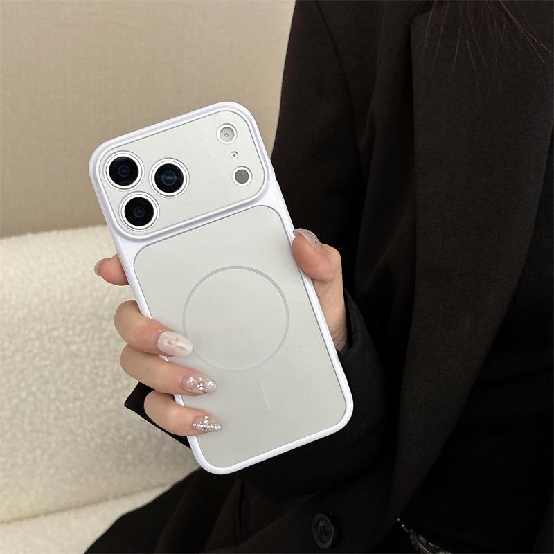 Совместимый магнитный чехол для iPhone 17 Pro Max - Apple 16 Pro Color Block Большое окно Защитный чехол