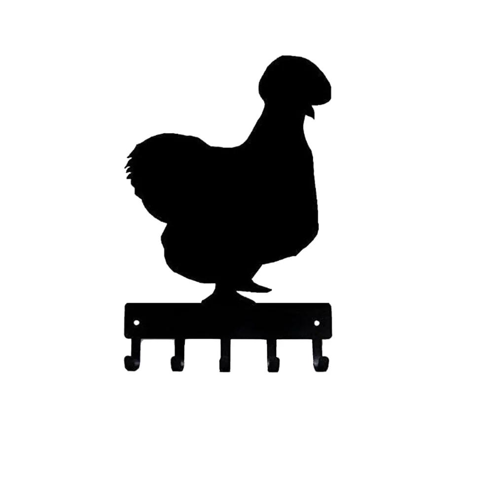 1 шт. Вешалка для ключей Silkie Chicken Farm - металлический настенный крючок шириной 6 дюймов, совершенно новый домашний декор, настенный декор, металлическое настенное крепление