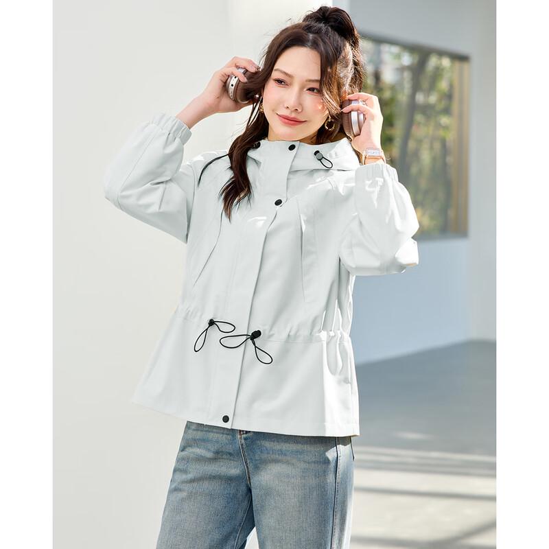 TERRE BLEUE Women's Hooded Short Parka Jacket