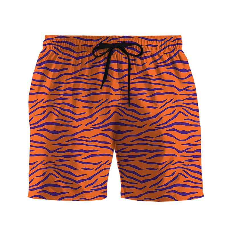 Cool Animal Tiger 3d Printed Shorts For Men Black White Striped Speckle Street Personality Short Pants Summer Loose Board Shorts