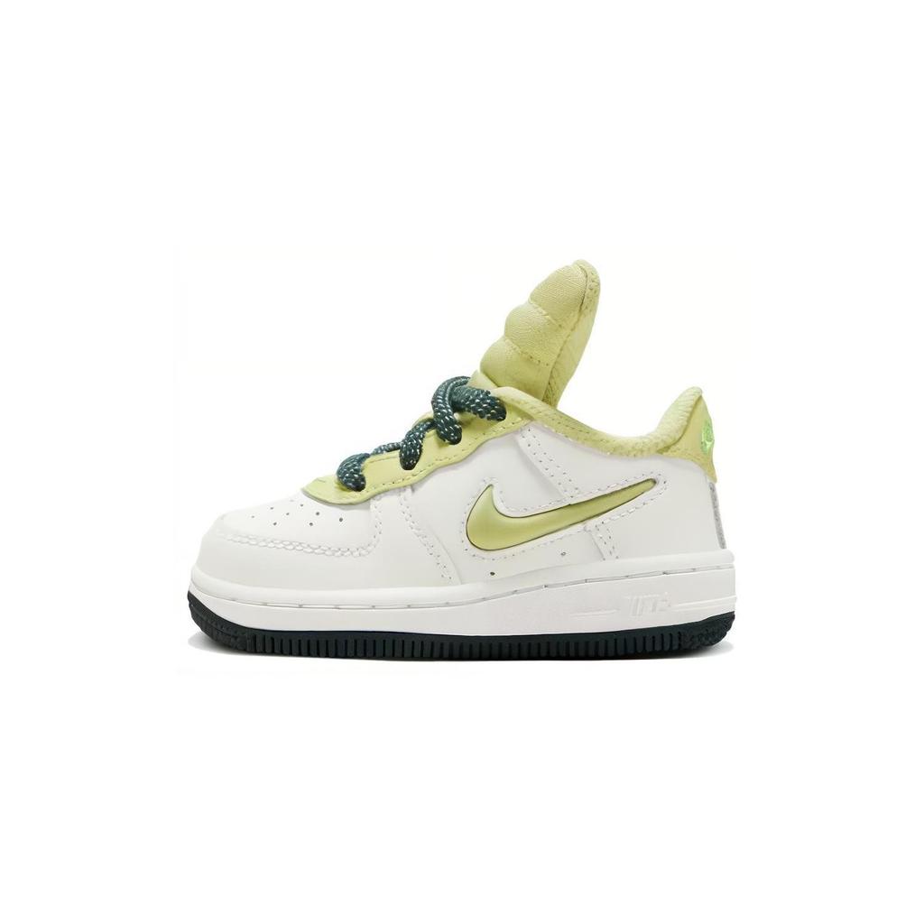Nike FORCE 1 Детская обувь Нескользящая Износостойкая Низкая Обувь для Малышей Зеленый Желтый Младенцы и Малыши FB9512-100
