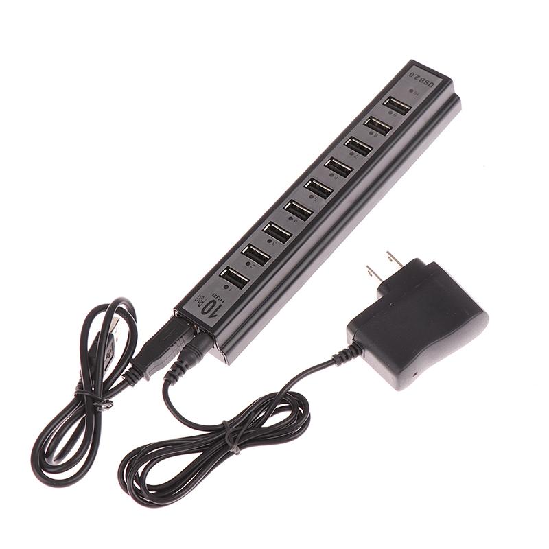 Адаптер питания USB-адаптер для зарядного устройства Высокоскоростной мультиконцентратор 10-портовый для ноутбука