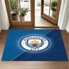 Manchester City Design Crystal Velvet Rug Soft Decorative Mat for Bedroom Entrance