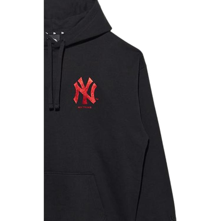 New Era FW22 Толстовка с длинным рукавом с фольгированным принтом Унисекс толстовка Черный 13480567
