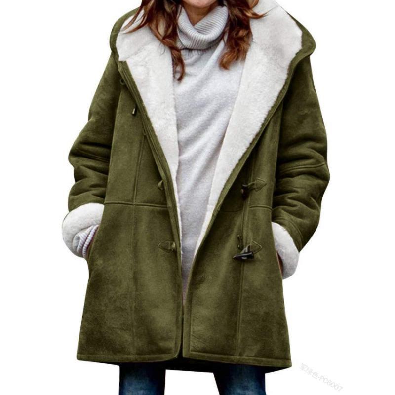 Winter Women's Fleece Warm Coat Top with Plush Neck Pocket Women's Coat