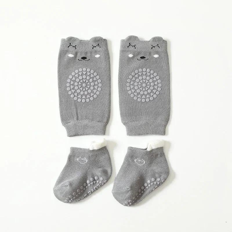 Crawling Safety Pads Socks Set Summer Baby Knee Cartoon Anti-slip Socks KidFloor Socks Kneecap Walking Protector for Girls Boys