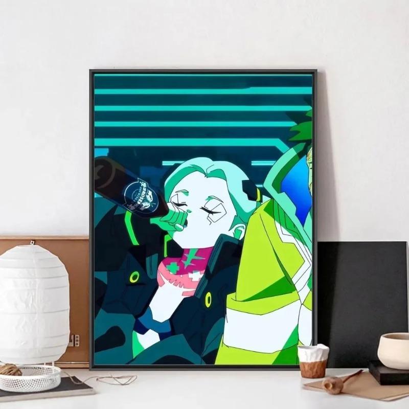 Аниме C-Cyberpunk E-Edgerunners Плакат Картина на холсте без рамки Плакат Настенная живопись Спальня Кабинет