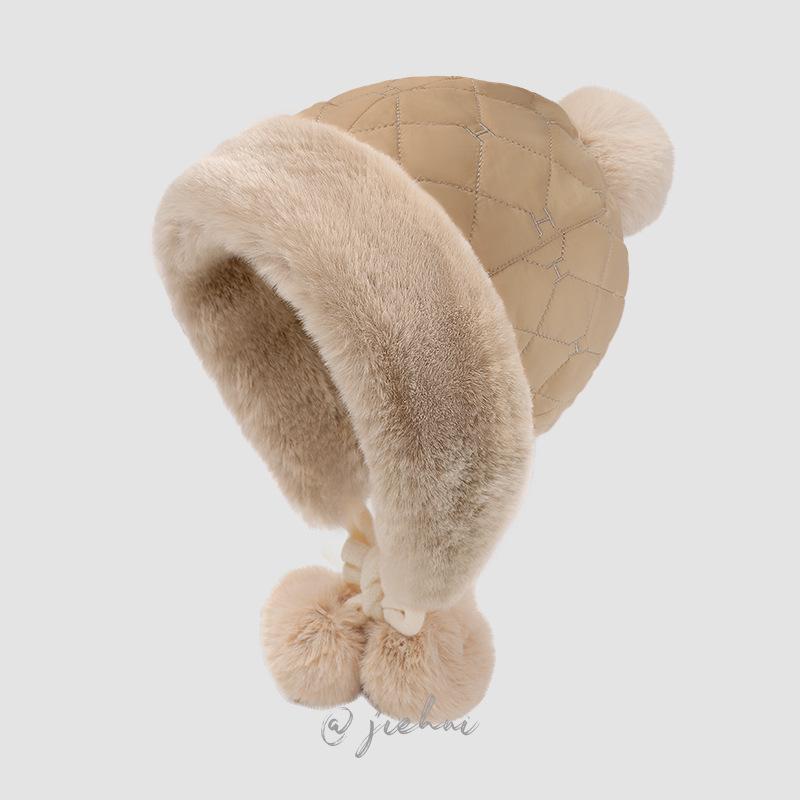 Женская теплая зимняя шапка с милым шерстяным помпоном и вязаными наушниками - Уютная и защищающая от холода